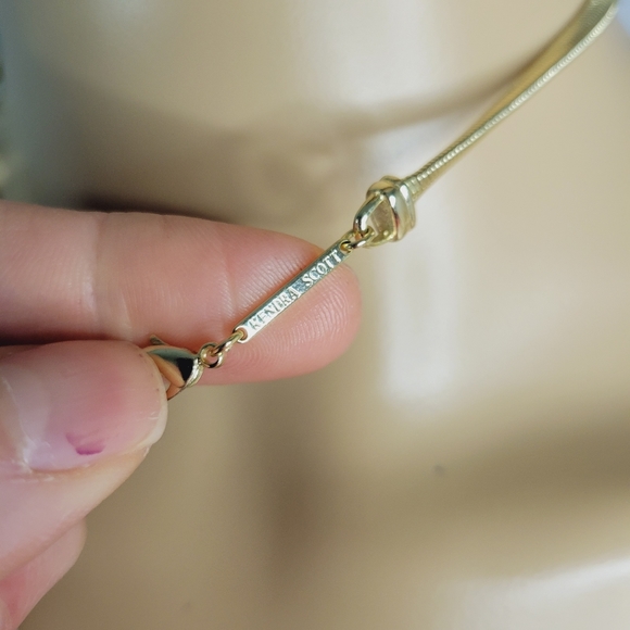 Kendra Scott Starla Necklace Gold Tone Pink White Iridescent Druzy Gem Y… - Picture 9 of 16